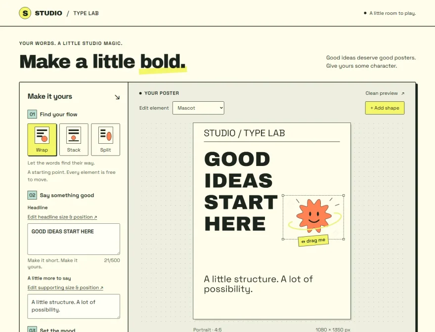 Studio Type Lab — original project artwork and design preview