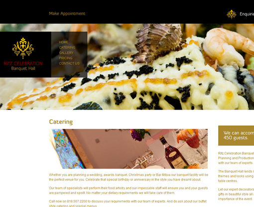 Ritz Celebration Custom Website Design Image