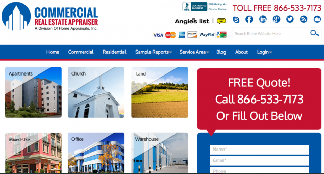 Commercial Real Estate Appraiser - Mobile Friendly Website