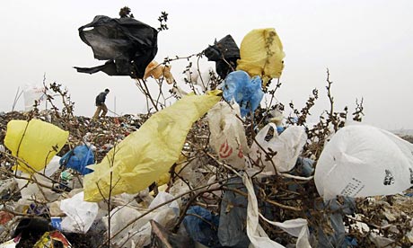 South Africa's plastic landscape. Image Credit: The Guardian