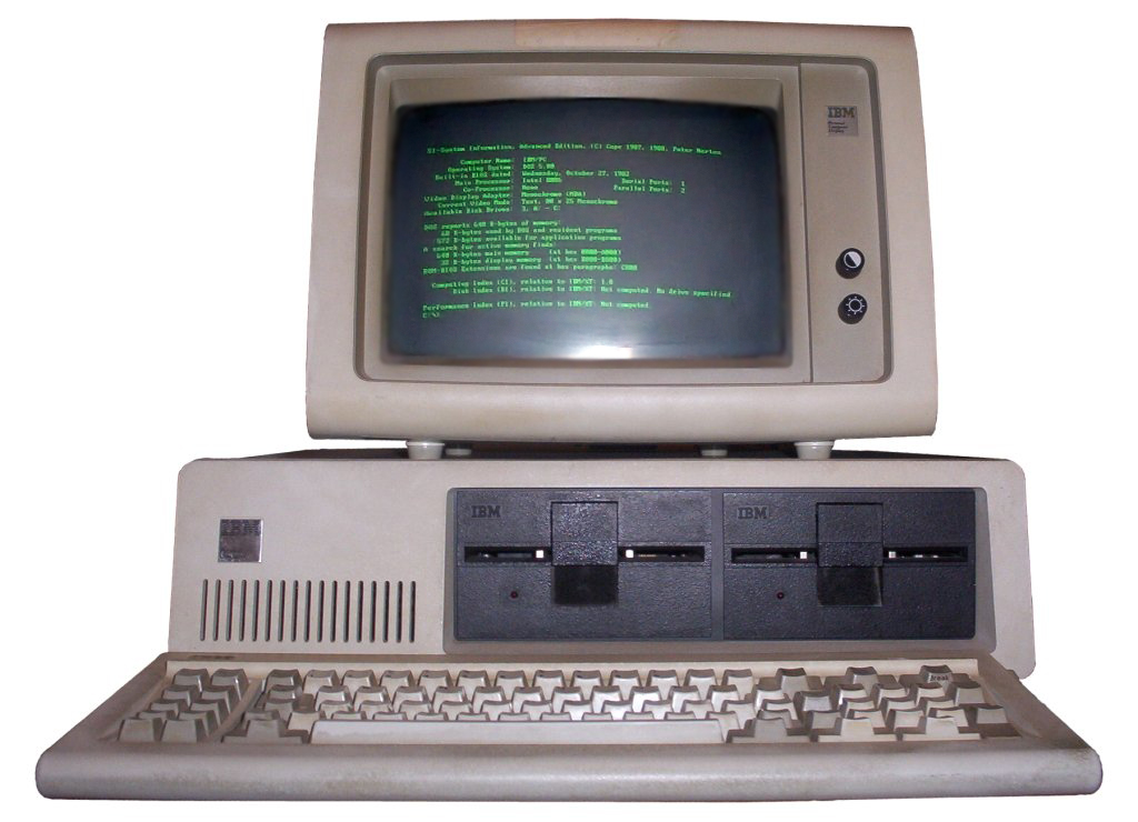 Classic IBM PC 5150 in trendy beige.