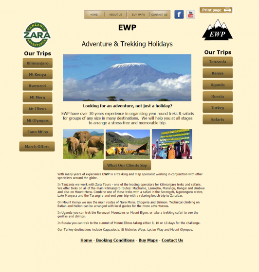 Screenshot of old Website